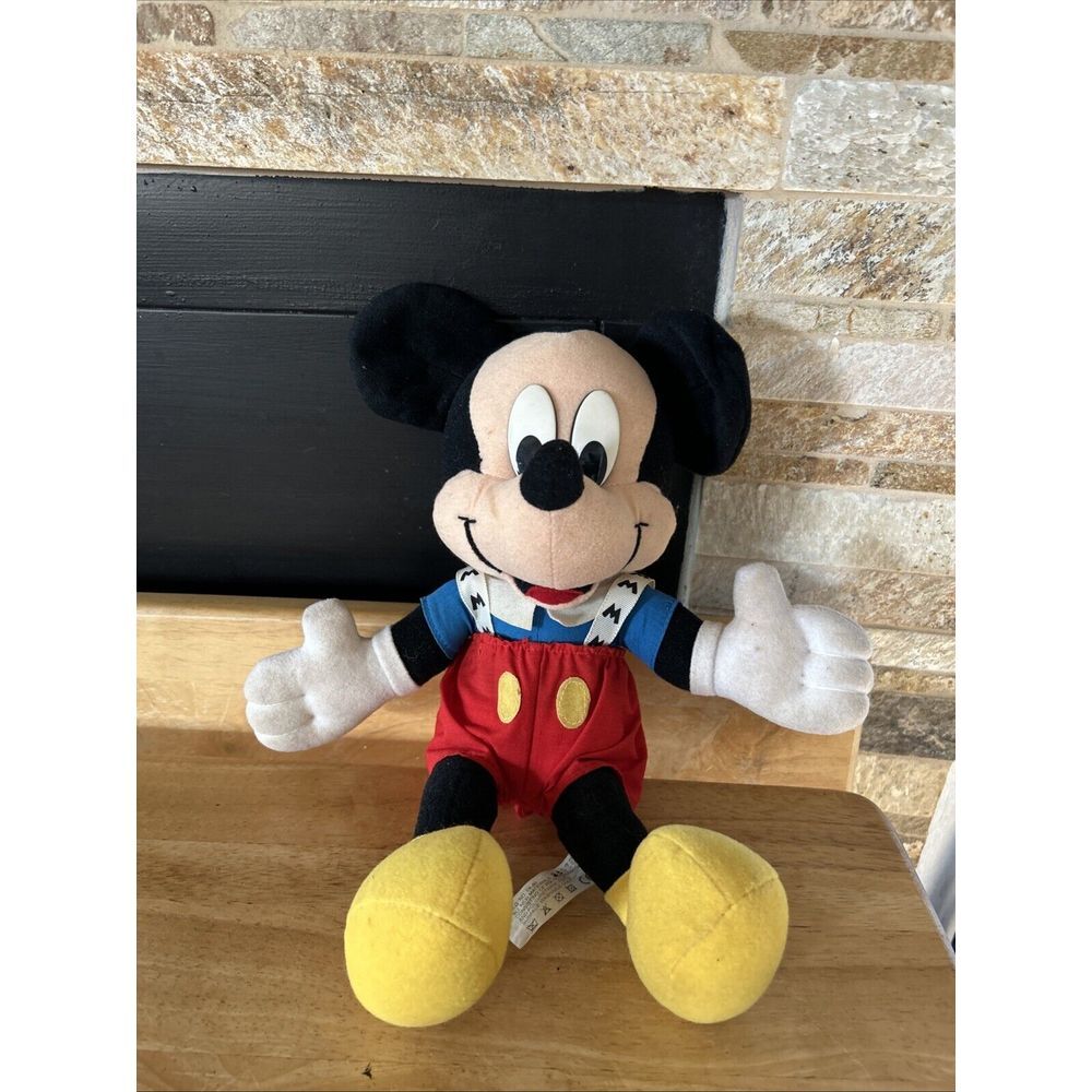 Vtg Mickey Mouse Mattel Disney Plush Blue Shirt Red Shorts & M Suspenders 13"‎